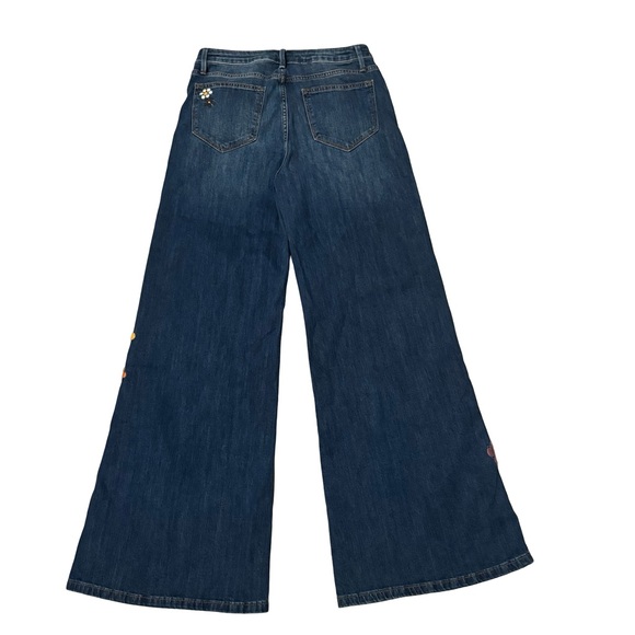 NWOT, Driftwood Mona X Boogie Nights High Rise Floral Embroidered Flare Jeans - Picture 7 of 16